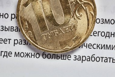 Rubl paralar makro mali metin arka plan (kelime 