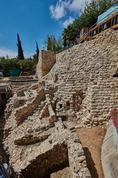 Jerusalem city av David utgrävningar — Stockfoto