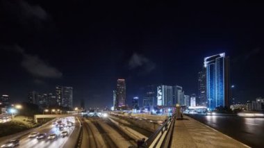 Ayalon ulaşım Merhaba-yol ve trenler time-lapse video 4k