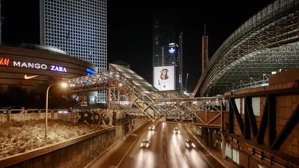 Tel aviv - 22.05.2017: Tel-Aviv treinen en Hallo-manier tilt-shift time-lapse video 4k — Stockvideo