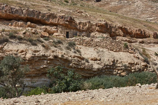 Jeskyně v kterých křesťanské mudrci kde žije v minulosti, Izrael — Stock fotografie
