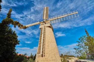 Ünlü tarihi Jerusalem yel değirmeni