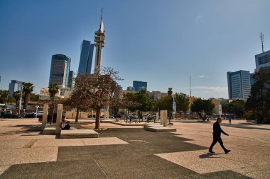 Tel Aviv - 10.02.2017: Tel Aviv Sanat Müzesi dış ve sanat mönü
