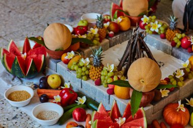 Vedik düğün için güzel düzenlenmiş yer