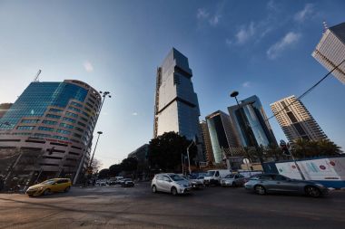 Tel-Aviv - 9 Aralık, 2016: Tel Aviv city cen yüksek binaların