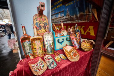 Moskova - 22.04.2017: Izmailovsky Kremlin, Moskova pazarında