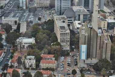 Tel Aviv - 10.06.2017: Tel Aviv yollar ve propert havadan görünümü