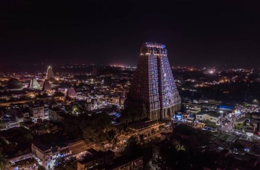 Srirangam 'ın ünlü tapınağı Tiruchirappalli, Hindistan' da, hava aracı 