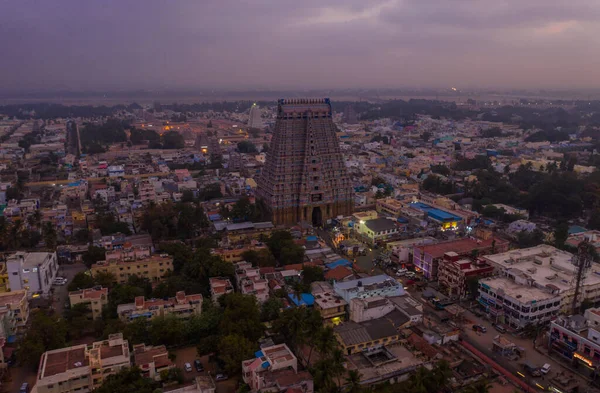 Srirangam Célèbre Temple Tiruchirappalli Inde Drone Aérien — Photo