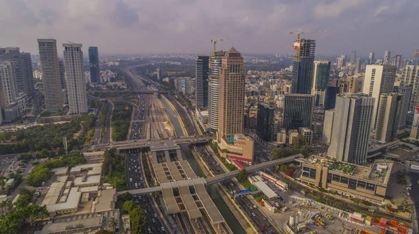 Tel Aviv Ramat Gan Centrum Luchtfoto Drone Uitzicht — Stockfoto