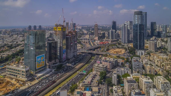 Tel Aviv Ramat Gan Şehir Merkezi Hava Aracı Görüntüsü - Stok İmaj