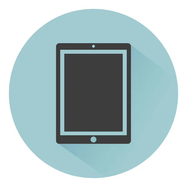 Tablette icône ordinateur style plat avec ombre, isolé sur un fond vert, illustration vectorielle pour la conception web — Image vectorielle