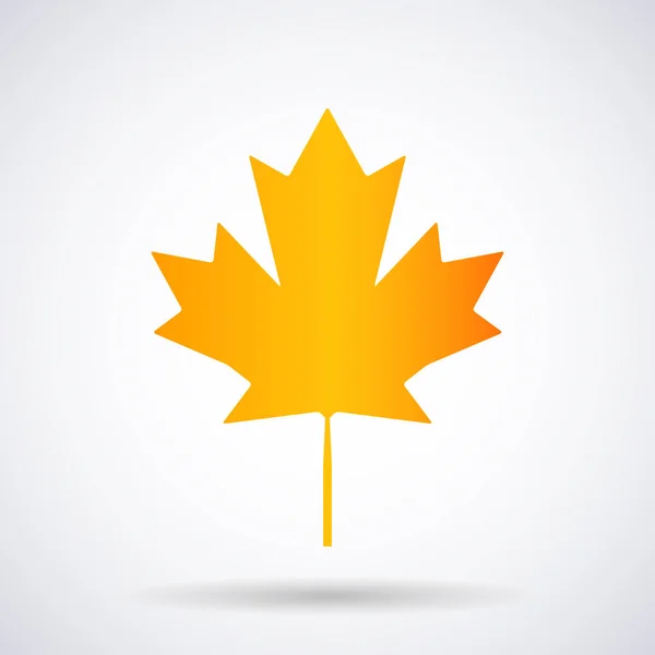 Otoño de hoja de arce canadiense, icono amarillo dorado aislado sobre un fondo blanco, elegante ilustración vectorial para el diseño web — Archivo Imágenes Vectoriales