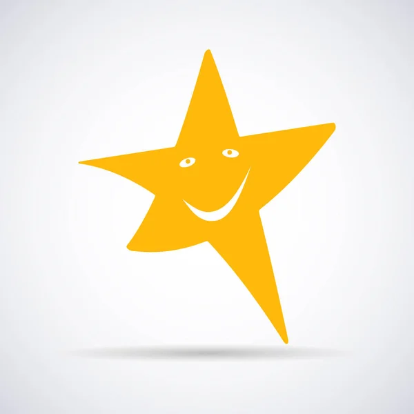 Étoile d'or, icône sur fond blanc avec une ombre, illustration vectorielle élégante — Image vectorielle