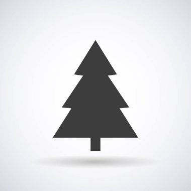 Noel ağacı simgesini ve yeni yıl, şık vektör çizim, Eps10