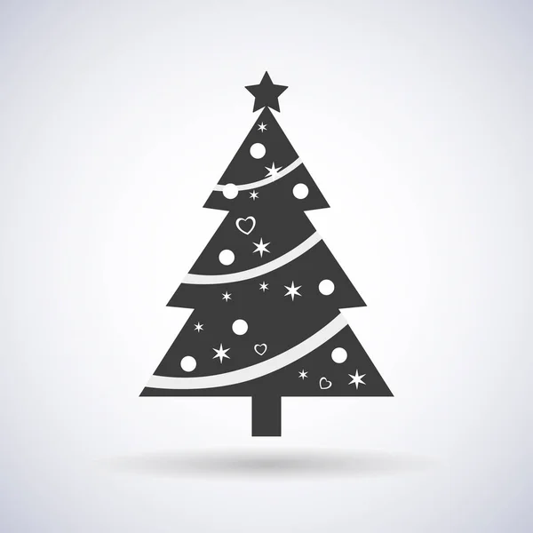 Weihnachtsbaum-Ikone und Neujahr, stilvolle Vektorillustration, Eps10 — Stockvektor