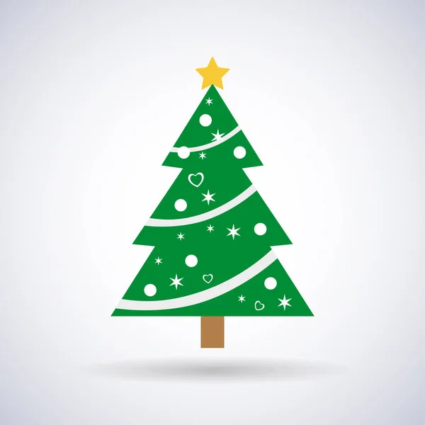Weihnachtsbaum elegant mit Ornamenten und Neujahr, stilvolle Vektorillustration, Eps10 — Stockvektor