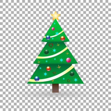 Yılbaşı ağacı süsleri ve Yılbaşı ile ayrı tut moduyla arka planda, şık vektör çizim, Eps10 zarif