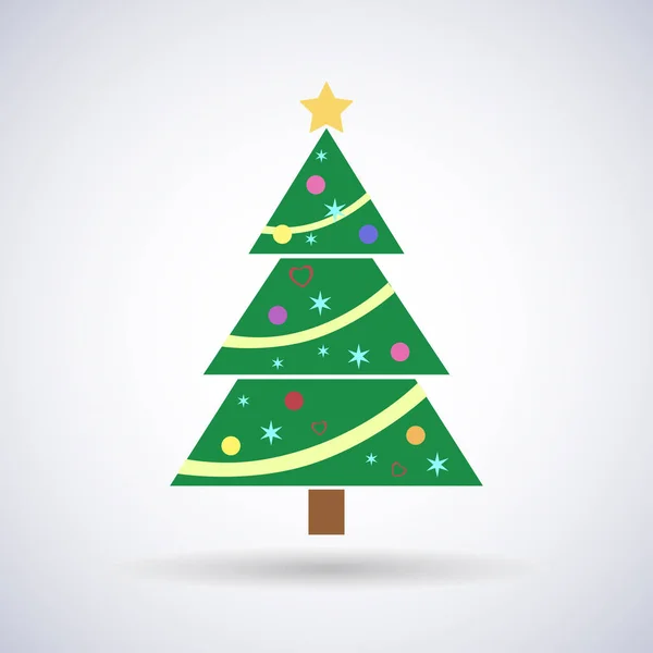 Weihnachtsbaum elegant mit Ornamenten und Neujahr, stilvolle Vektorillustration, Eps10 — Stockvektor