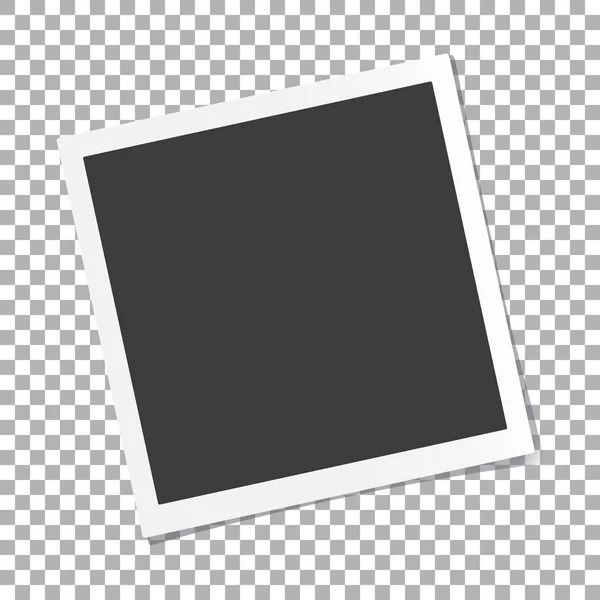 Marco de fotos con sombra en el fondo aislado con una pendiente a la izquierda, plantilla de vector para sus fotos o imágenes con estilo, EPS10 — Vector de stock