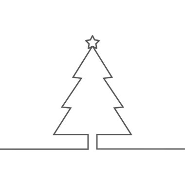 Noel ağacı simgesini siluet ve yeni yıl, şık vektör çizim, Eps10