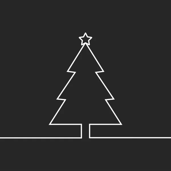 Weihnachtsbaum-Ikone Silhouette und Neujahr, stilvolle Vektorillustration, Eps10 — Stockvektor