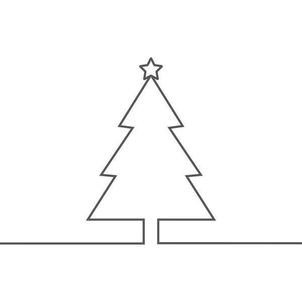 Weihnachtsbaum-Ikone Silhouette und Neujahr, stilvolle Vektorillustration, Eps10 — Stockvektor