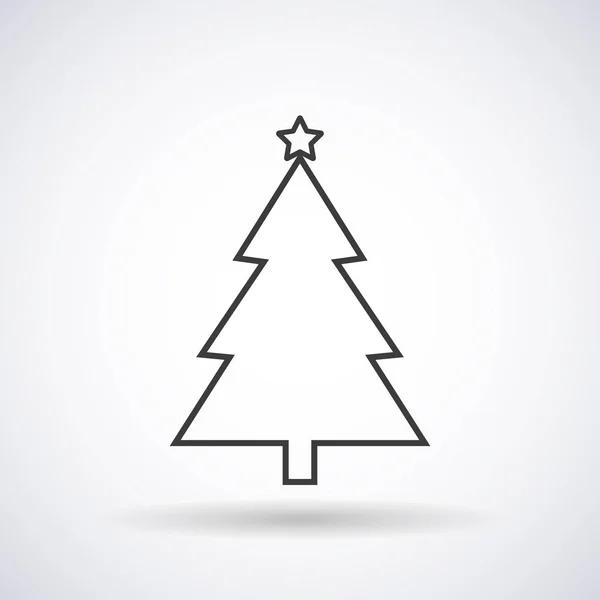 Weihnachtsbaum-Ikone Silhouette und Neujahr, stilvolle Vektorillustration, Eps10 — Stockvektor