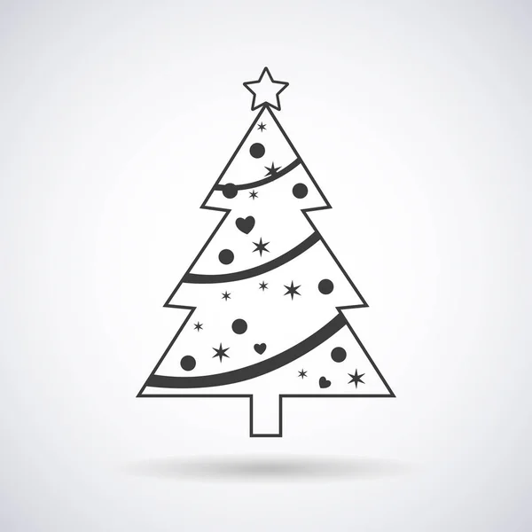 Weihnachten elegante Baum-Ikone und Neujahr, stilvolle Vektorillustration, Eps10 — Stockvektor