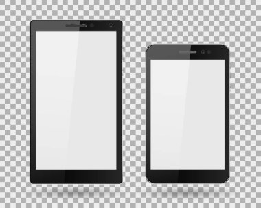 Smartphone, cep telefonu ayrı tut moduyla arka planda, vektör çizim Eps10 gerçekçi