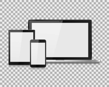 dizüstü vektör çizim modern telefon ve tablet ayrı tut moduyla arka plan, vektör çizim Eps10 üzerinde