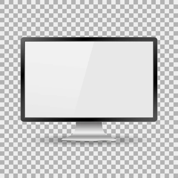 Monitor PC realistisch mit leerem Bildschirm auf Hintergrund isoliert, stilvolle Vektorillustration eps10 — Stockvektor