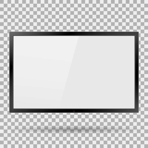 Fernseher, moderner, leerer Bildschirm LCD, LED, auf isoliertem Hintergrund, stilvolle Vektordarstellung EPS10 — Stockvektor
