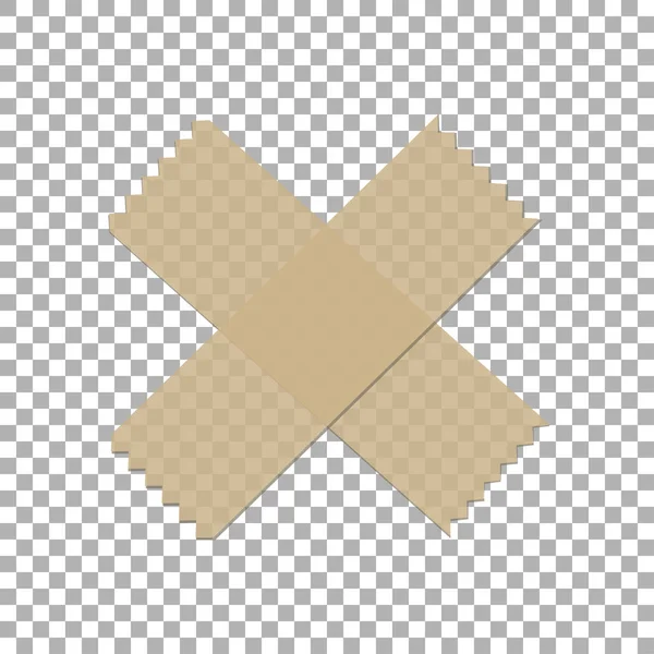 Клей Маскировочная бумага Липкий шотландский лента приклеена крест ленты на изолированном фоне, векторная иллюстрация EPS10 — стоковый вектор