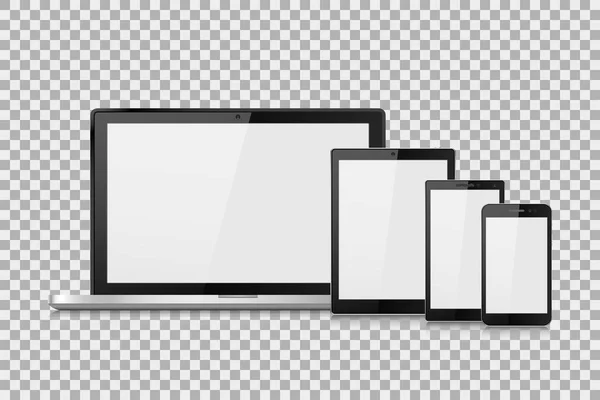 Векторная иллюстрация ноутбука современный телефон и планшет на изолированном фоне, векторная иллюстрация EPS10 Стоковая Иллюстрация