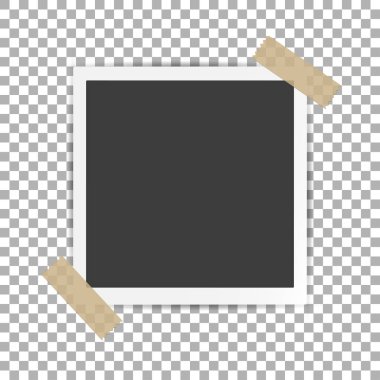 Fotoğraf çerçevesi ile gölge izole arka plan üzerinde vektör şablon şık fotoğraf veya görüntü, Eps10 için