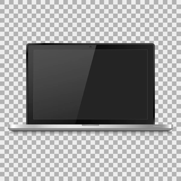 Laptop reális, egy üres képernyő, a háttér elkülöníteni, elegáns vektoros illusztráció Eps10 — Stock Vector