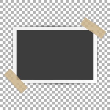 Fotoğraf çerçevesi ile gölge izole arka plan üzerinde vektör şablon şık fotoğraf veya görüntü, Eps10 için