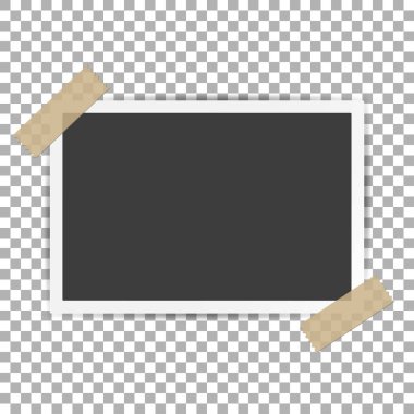 Fotoğraf çerçevesi ile gölge izole arka plan üzerinde vektör şablon şık fotoğraf veya görüntü, Eps10 için