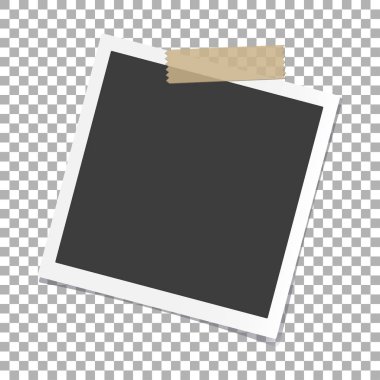 Fotoğraf çerçevesi ile gölge izole arka plan üzerinde vektör şablon şık fotoğraf veya görüntü, Eps10 için