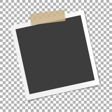 Fotoğraf çerçevesi ile gölge izole arka plan üzerinde vektör şablon şık fotoğraf veya görüntü, Eps10 için