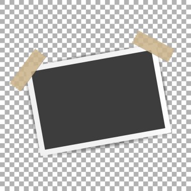 Fotoğraf çerçevesi ile gölge izole arka plan üzerinde vektör şablon şık fotoğraf veya görüntü, Eps10 için