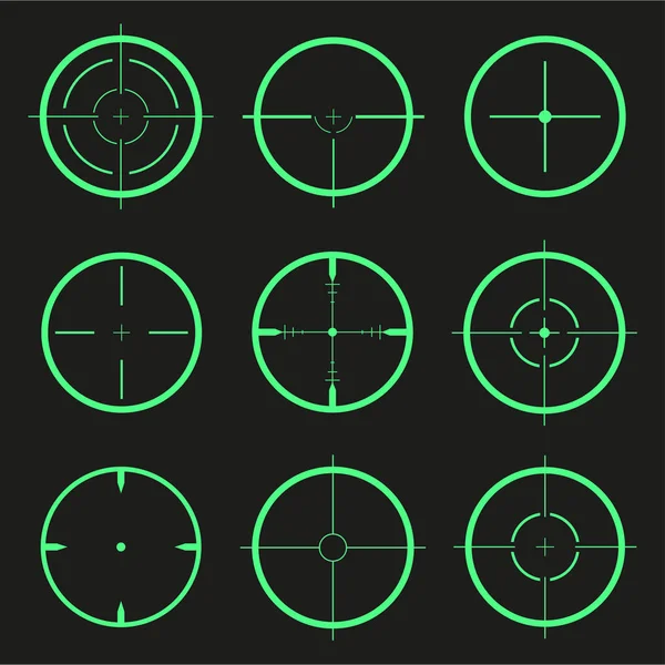 Hedef ayarlama simgeleri görme sniper sembolü, izole vektör crosshair ve amaç illüstrasyon için web tasarım Eps10 şık Telifsiz Stok Vektörler