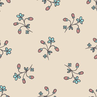 Elle çizilmiş çiçeklerle kusursuz desen