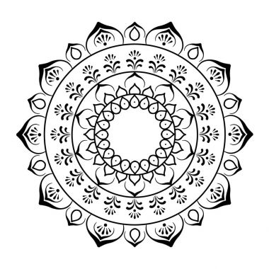 Mandala çerçeve. Elle çizilmiş şark süsleme