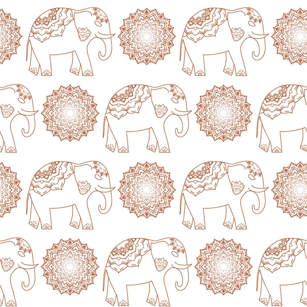 Elefante. Adorno oriental para póster de yoga — Vector de stock