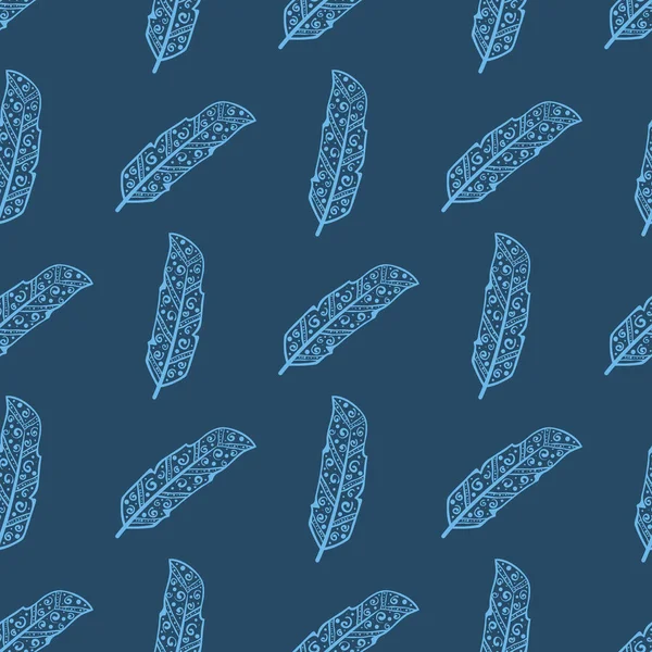 Dikişsiz desen tüyleri ile. Doodle süsleme.