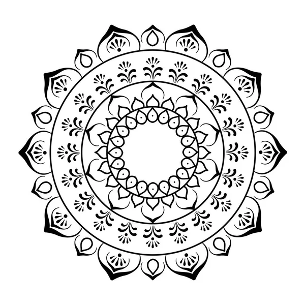 Mandala frame. Ornamento orientale disegnato a mano — Vettoriale Stock