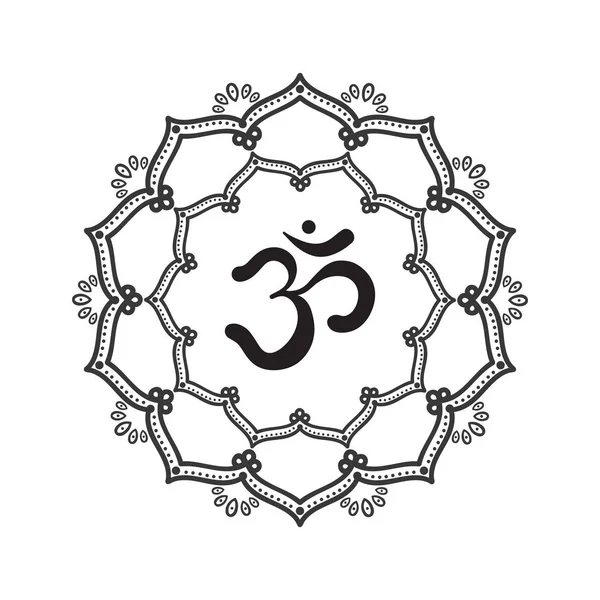 Mandala dessiné main. Ornement décoratif oriental — Image vectorielle