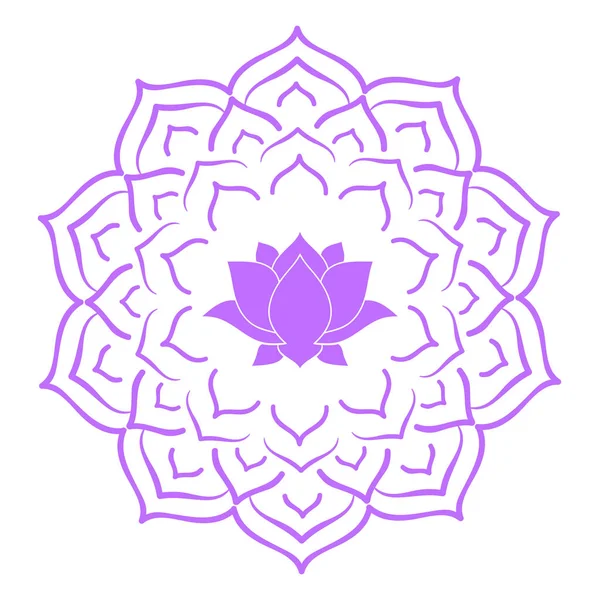 Ornamento Mandala con fiore Lotus — Vettoriale Stock